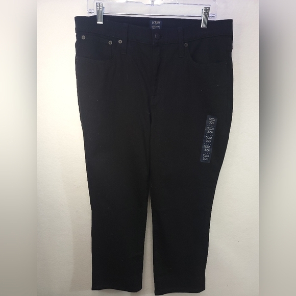 J. Crew Essential Straight Jean In All Day Stretch Black Size 32 Petite - Picture 11 of 14